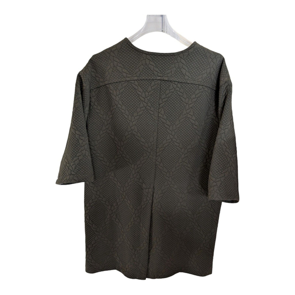 Mazel Olive Green Quilted Lined Button Up Jacket One Size - Picture 3 of 10